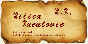 Milica Kuculović vizit kartica